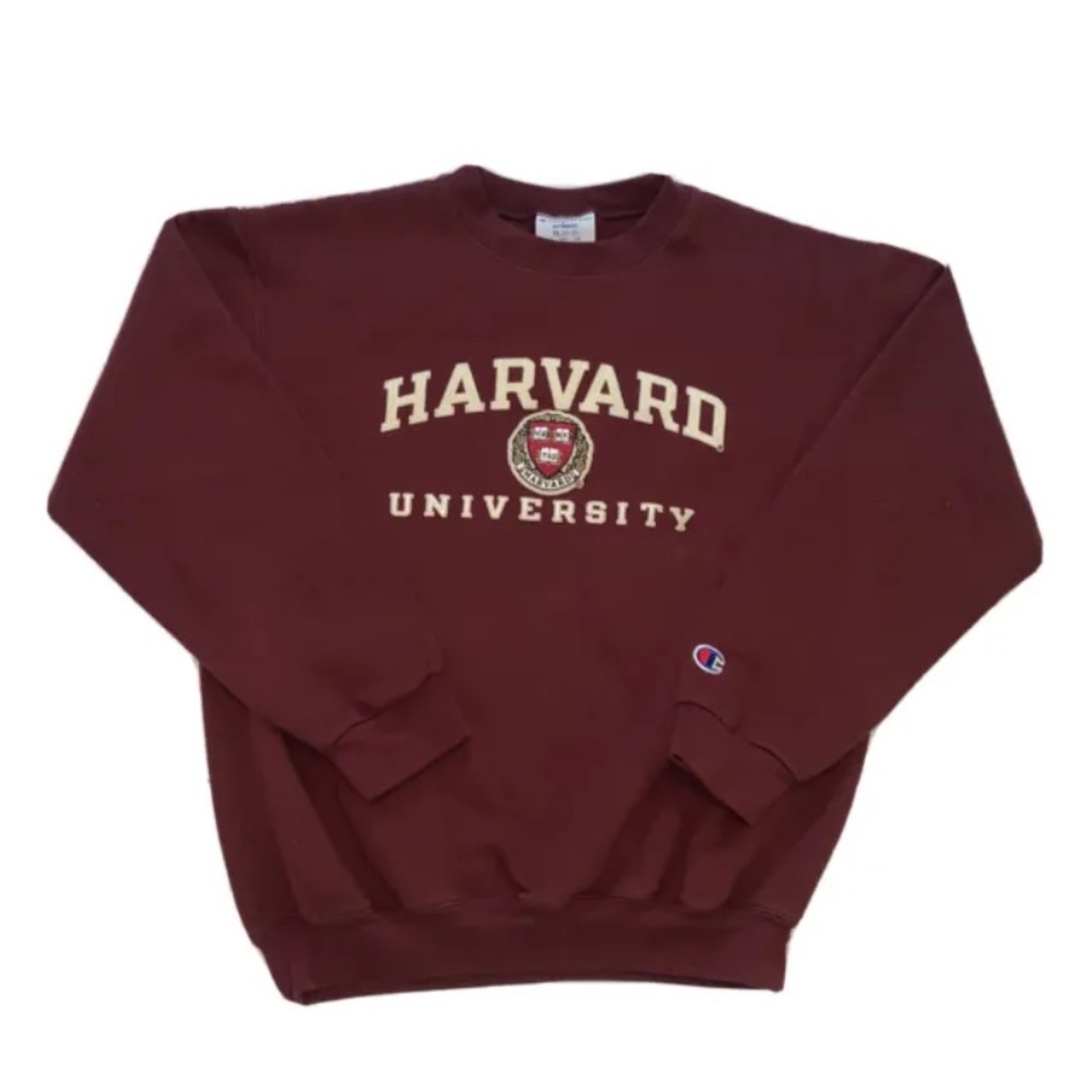 Vintage Champion Harvard University Crewneck Sweatshirt Youth Large Burgundy